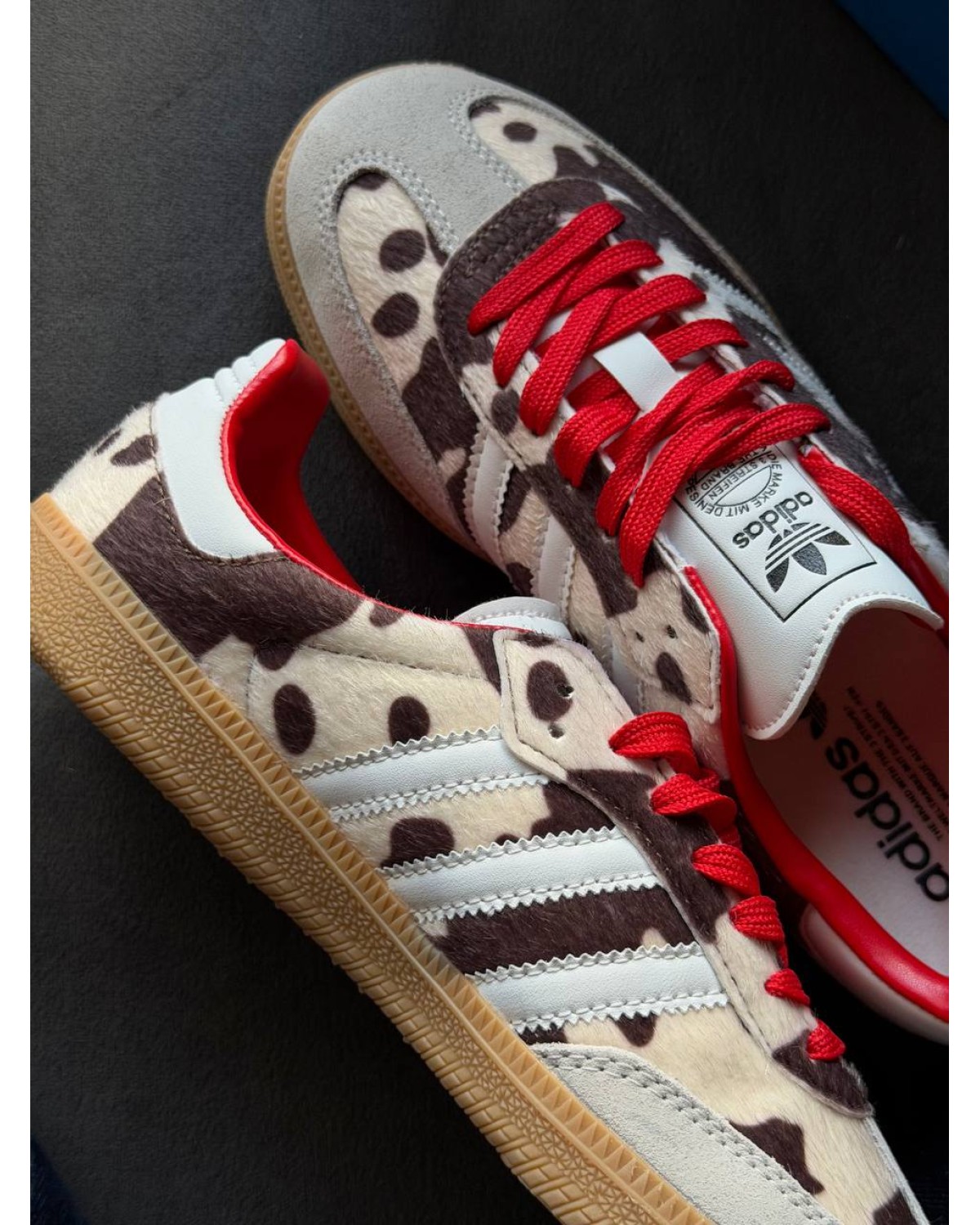 Adidas Samba OG Cow Print Beige Black Red Adidas Samba OG Cow Print Beige Black Red