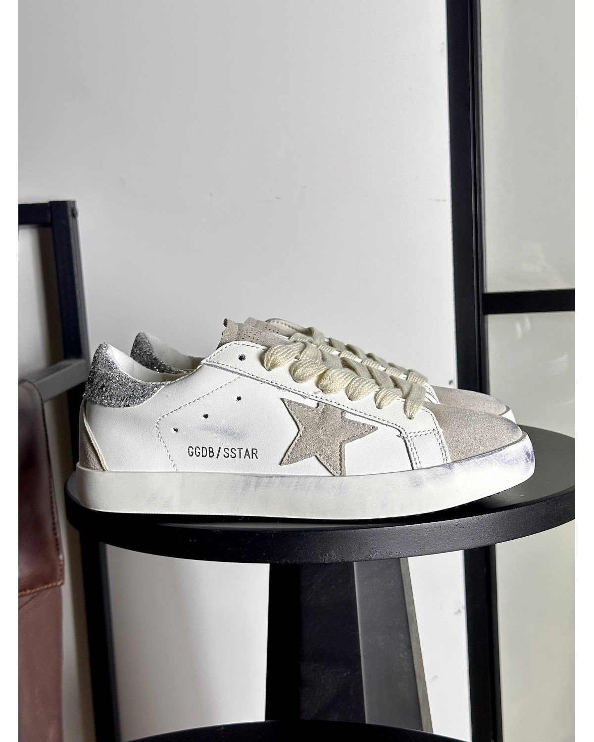 Golden Goose Superstar White Silver Beige