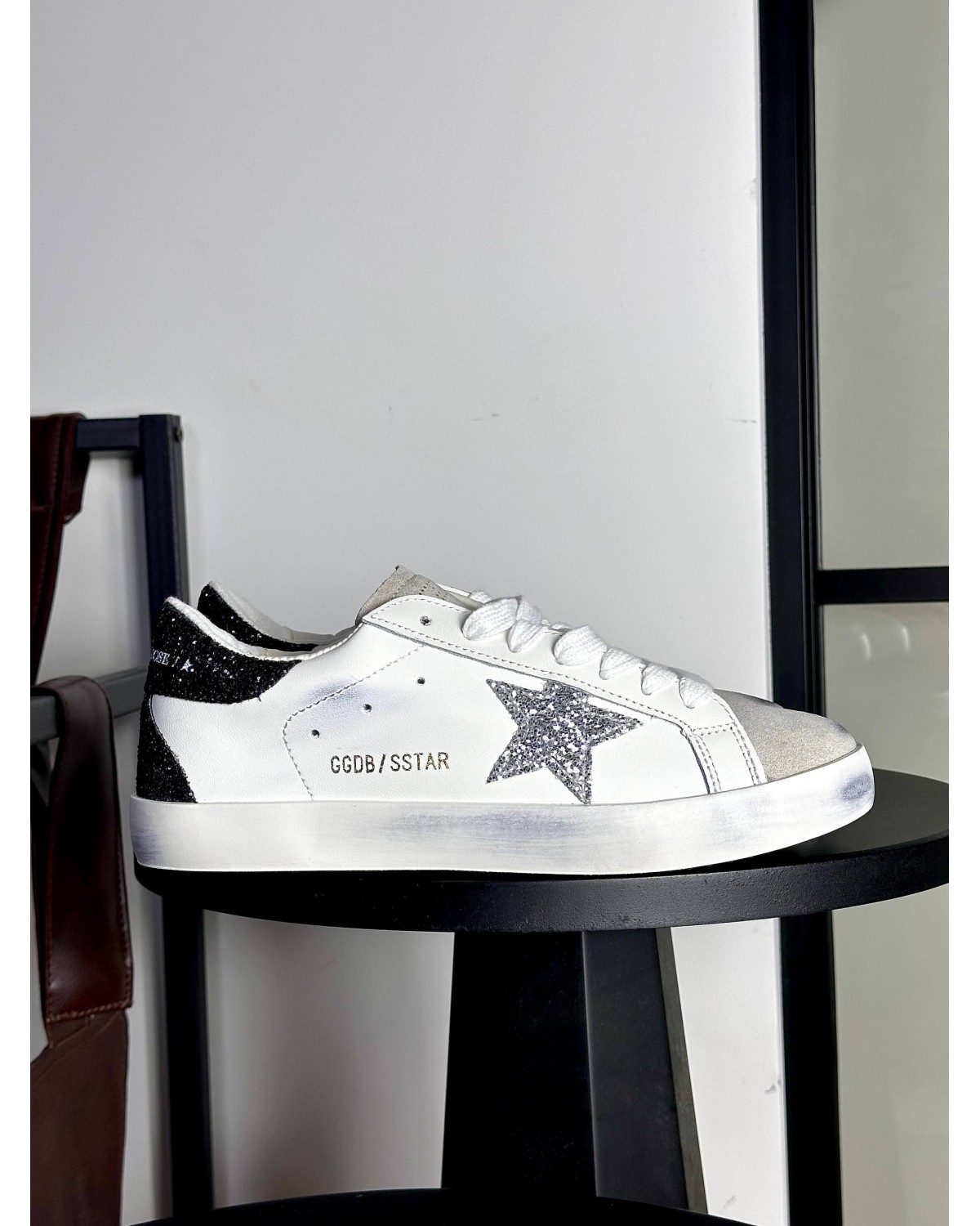 Golden Goose Superstar White Black Silver