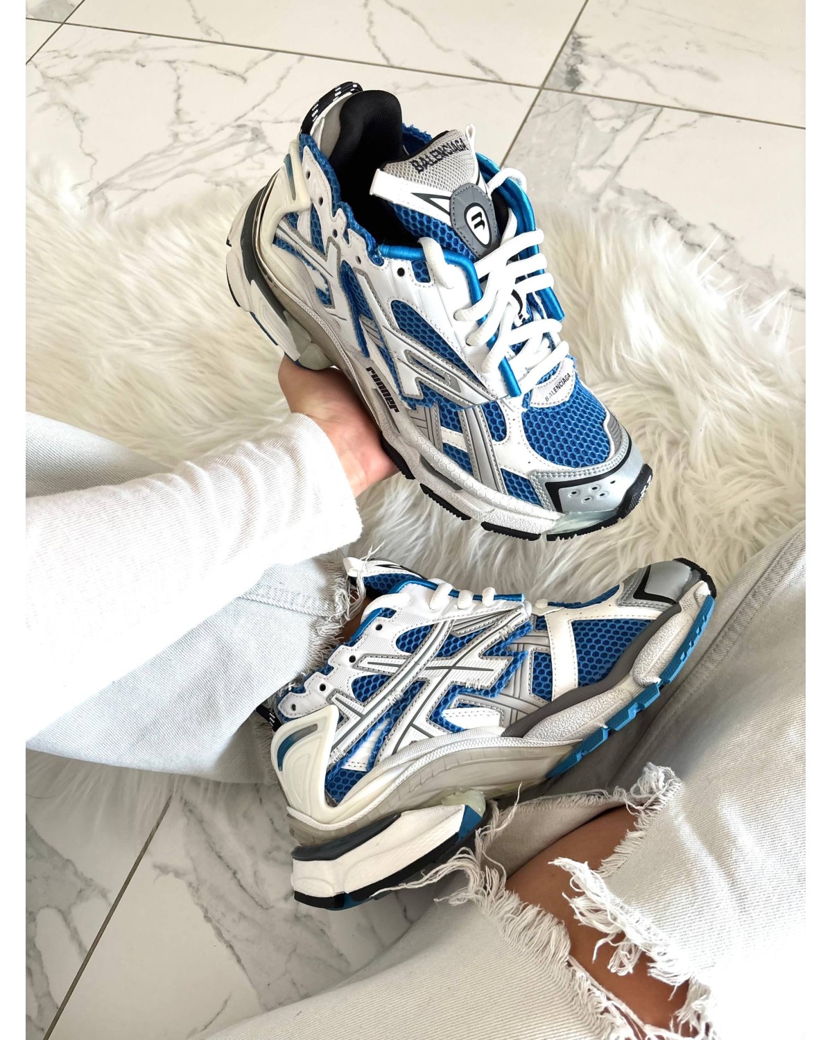 Balenciaga Runner White Blue Balenciaga Runner White Blue