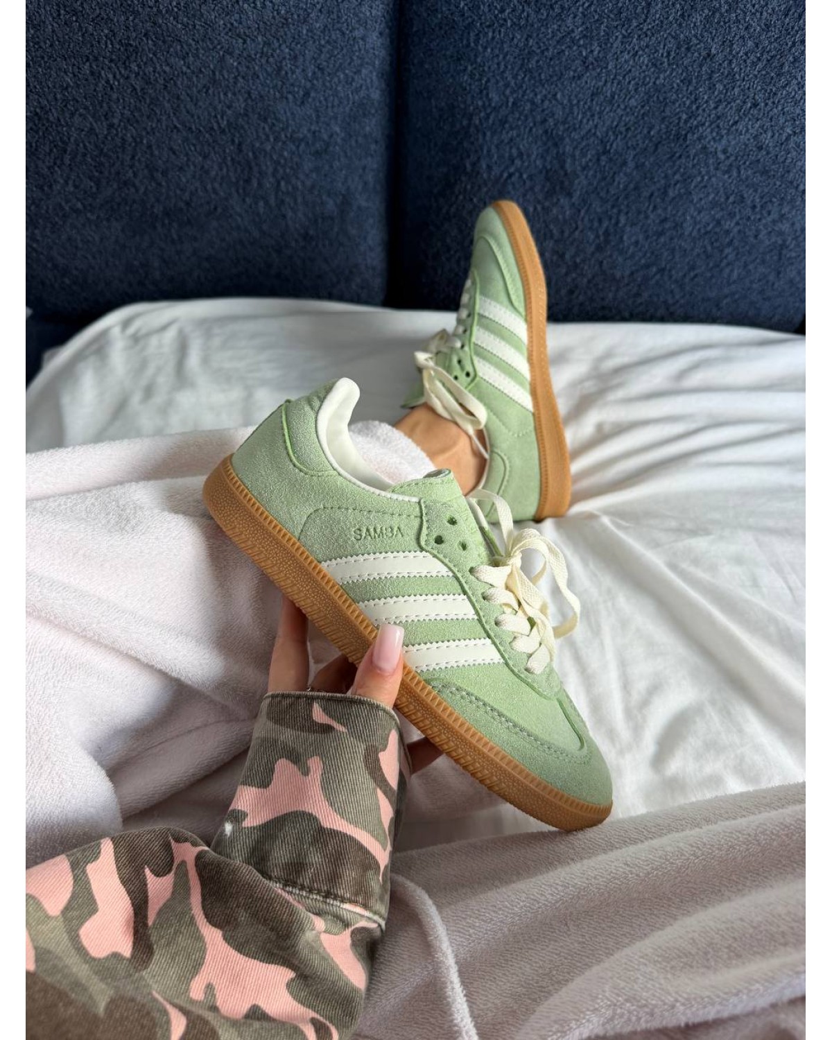 Adidas Samba Sage Green Double Laces