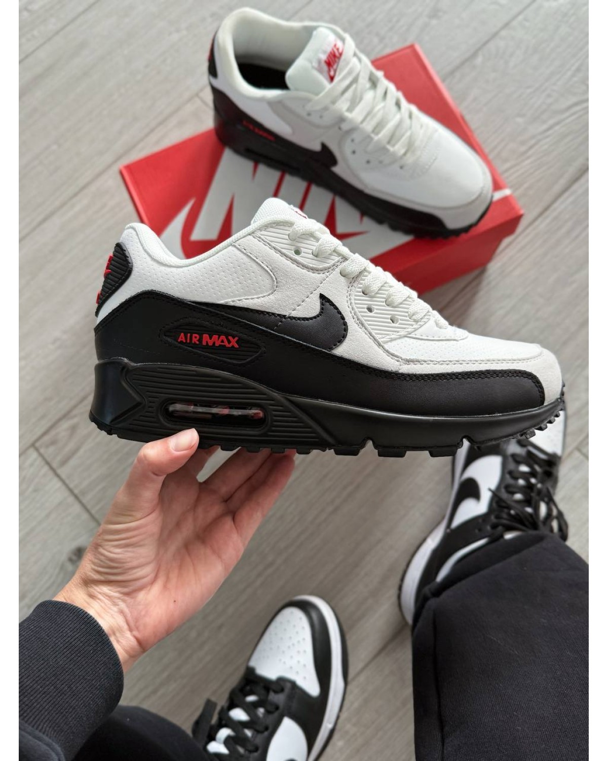 Nike Air Max 90 White Black University Red