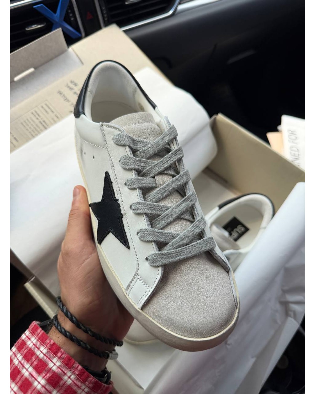 Golden Goose White Black Star