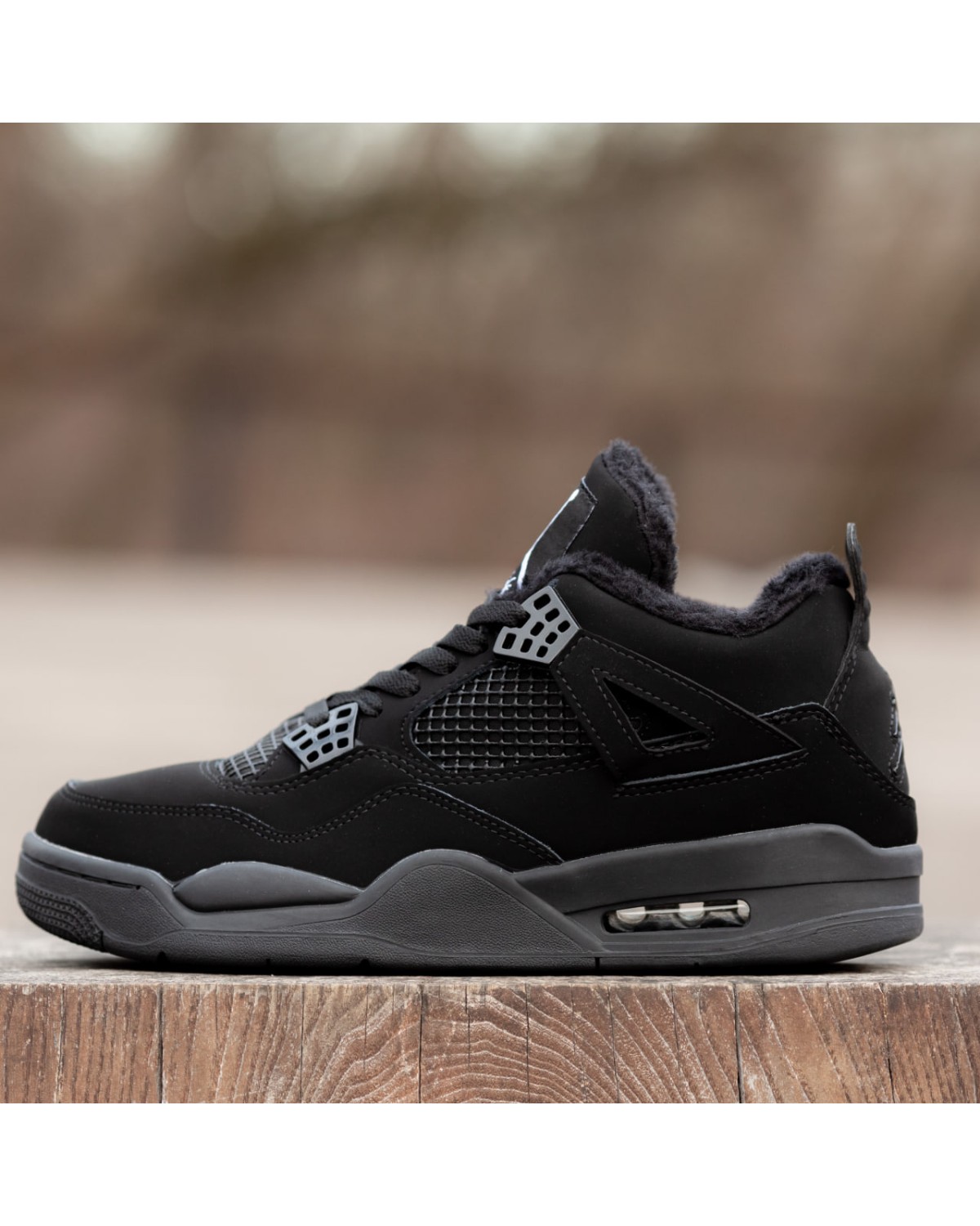 Air Jordan Retro 4 Fur  Black Cat