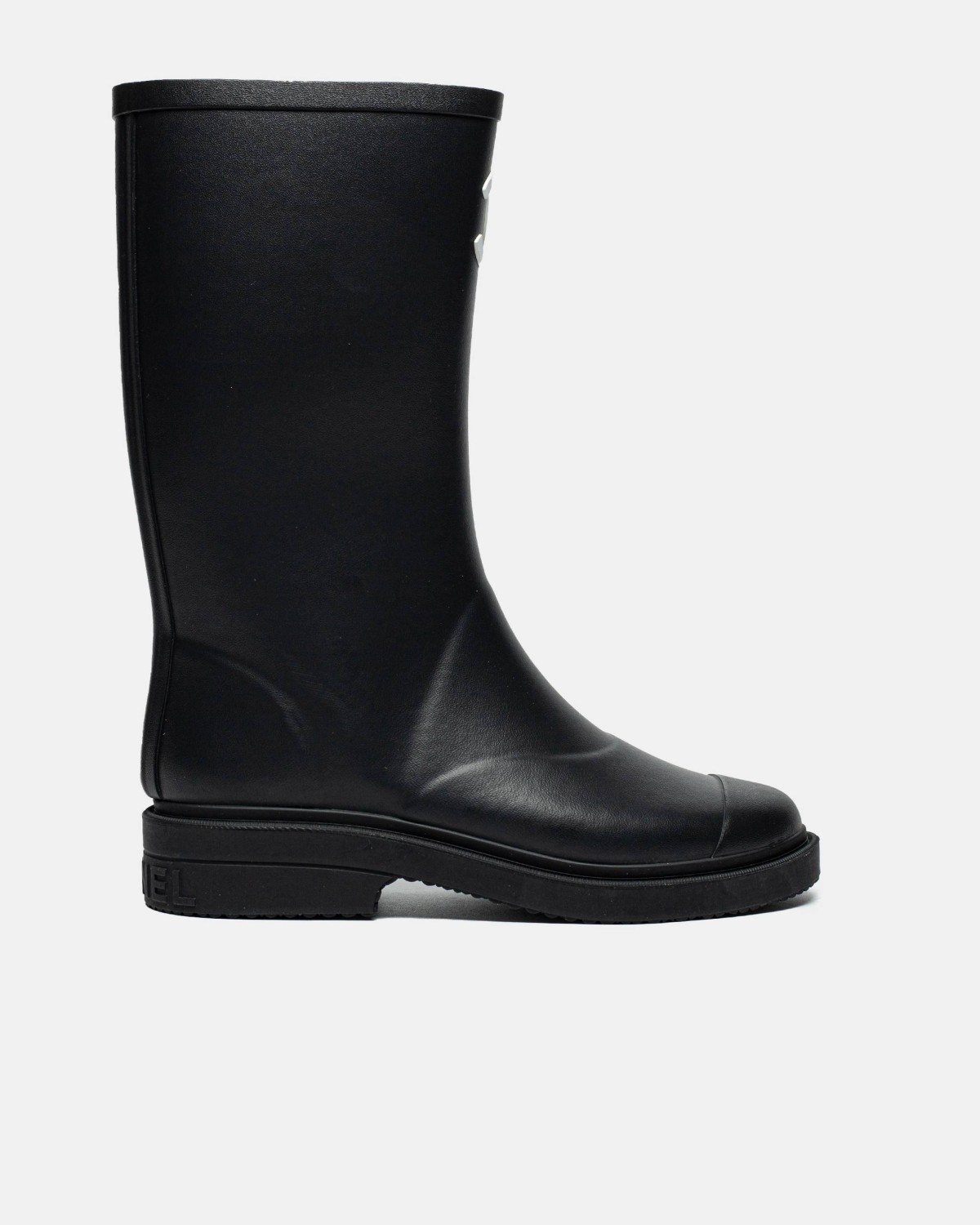 Chanel Black Knee High Rain Boot