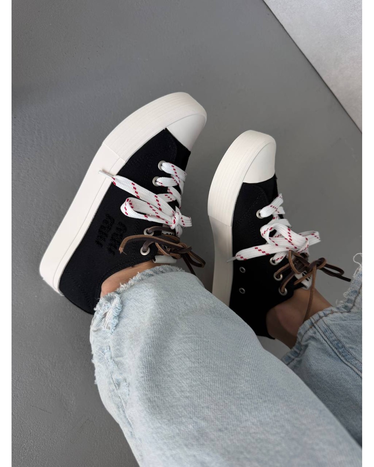 Miu Miu Washed Denim Black