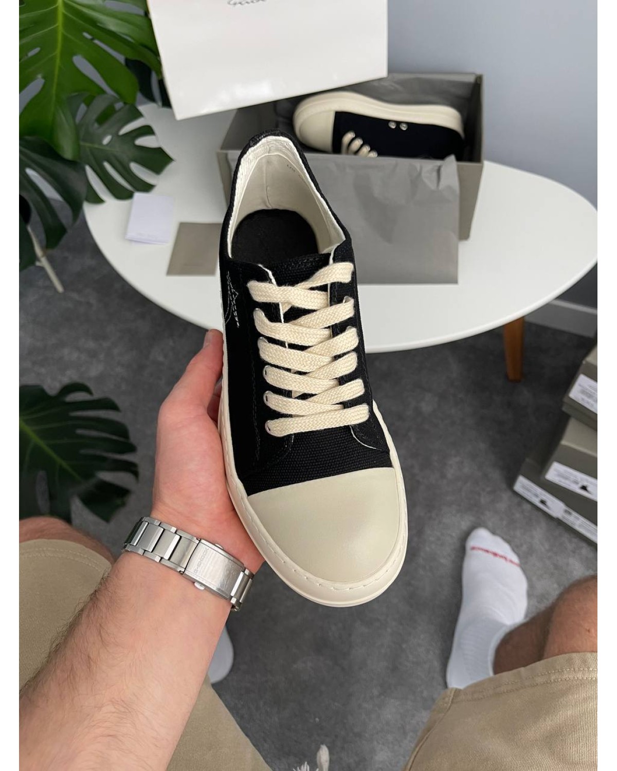 Rick Owens DRKSHDW Ramones Low Black Milk Rick Owens DRKSHDW Ramones Low Black Milk