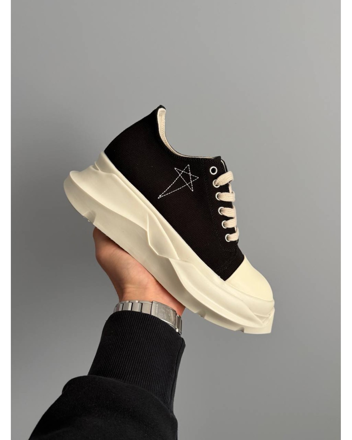 Rick Owens DRKSHDW Abstract Low Sneakers Black Milk