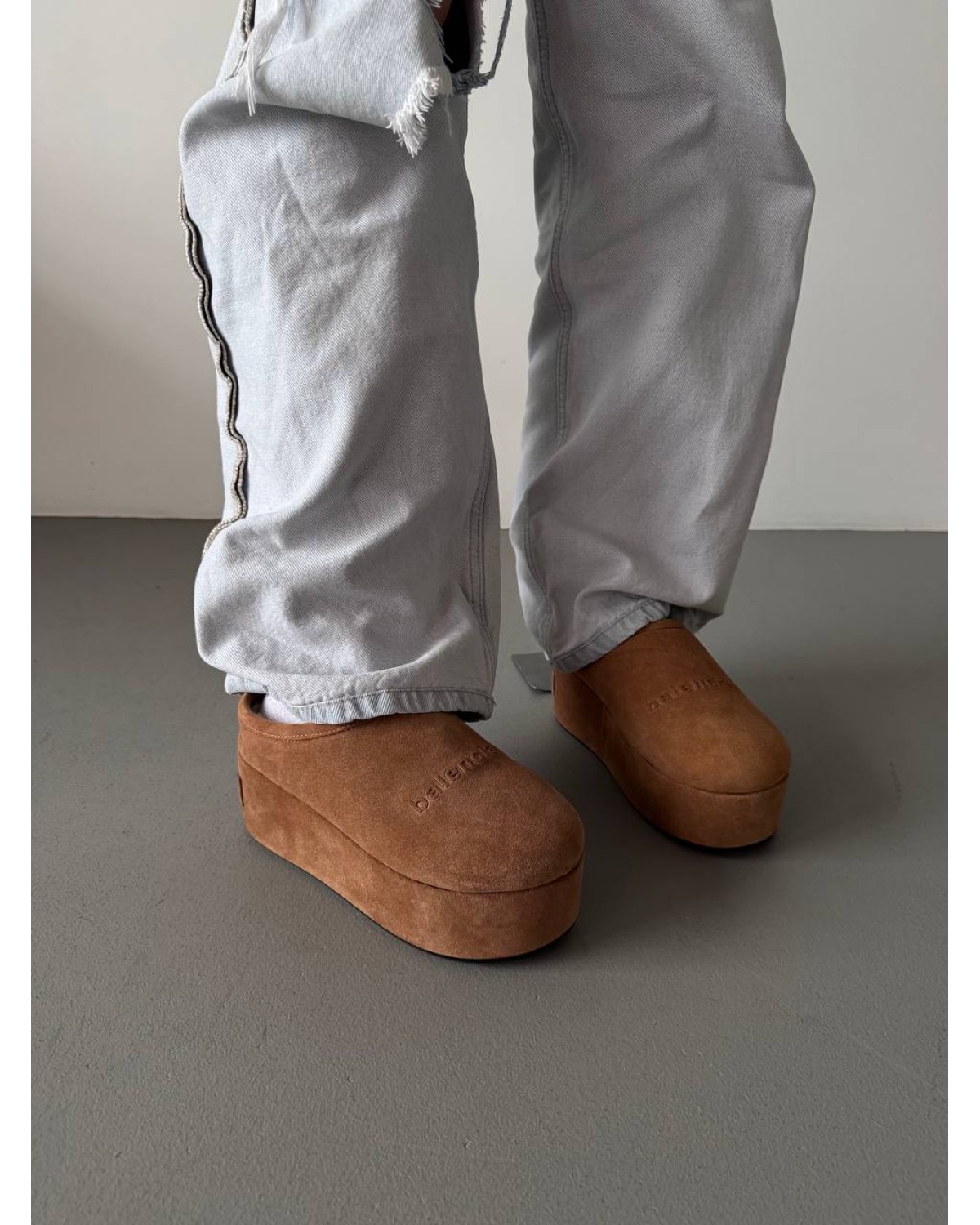 Balenciaga Alaska Soft Platform Mules Chestnut Black