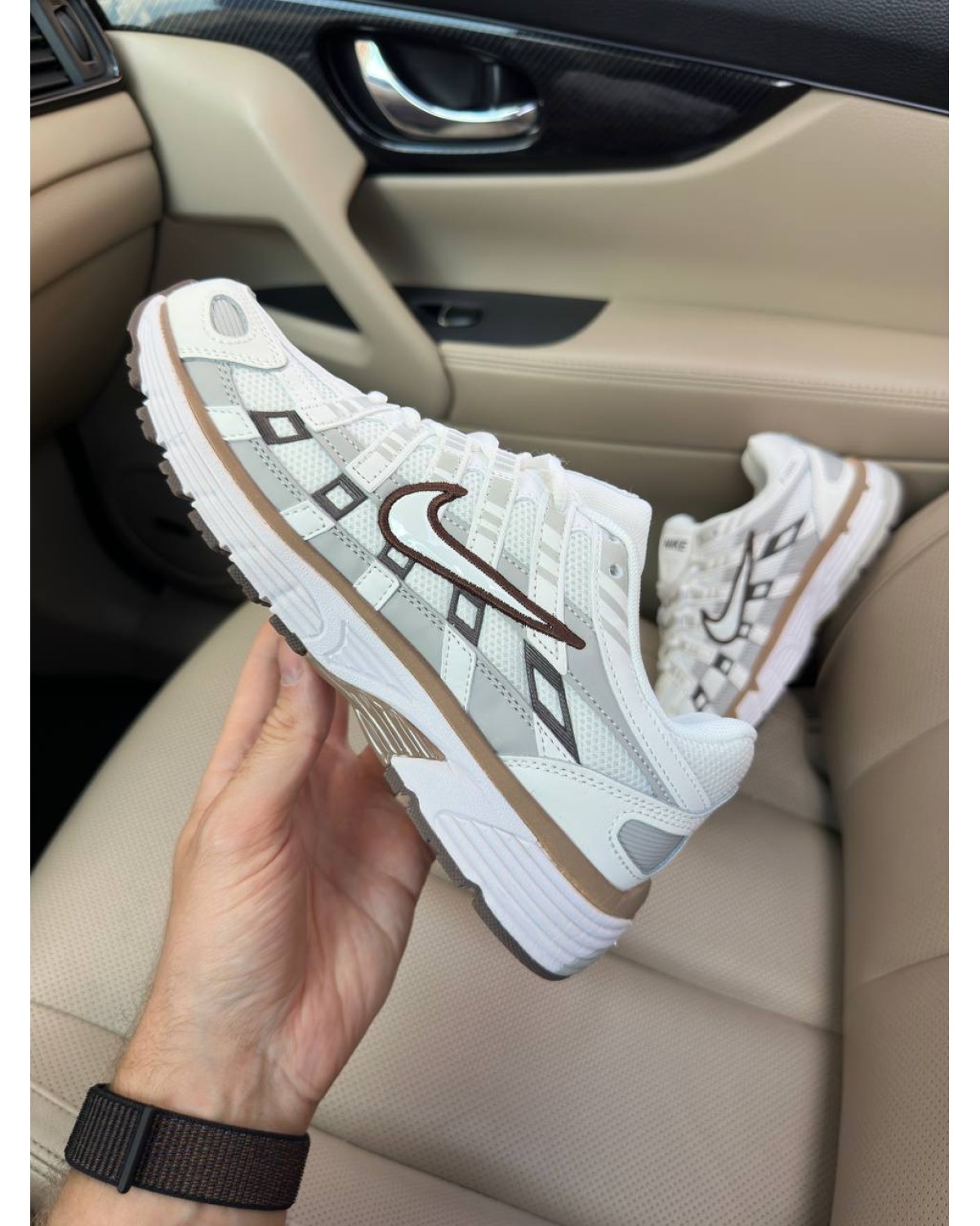 Nike P-6000 White Brown