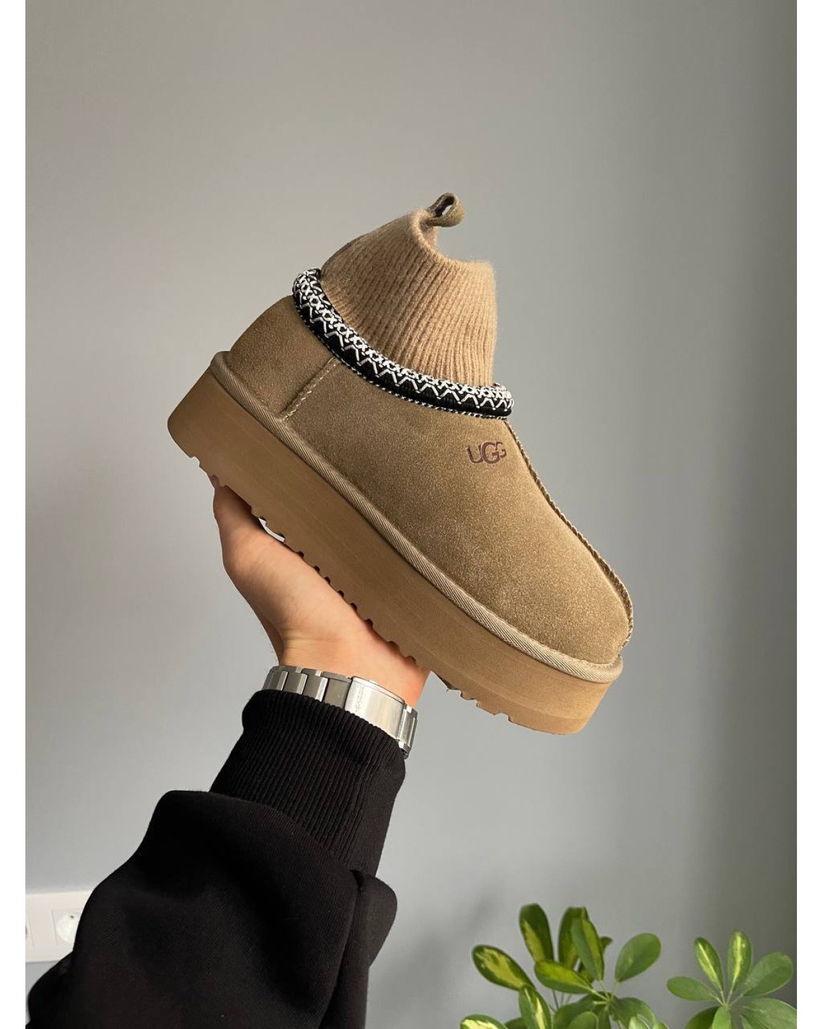Ugg Tasman Platform Sock Khaki