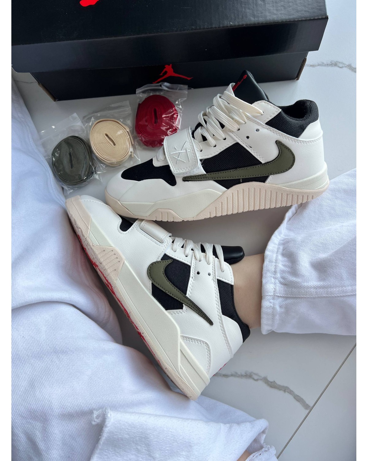 Jordan x Travis Scott Cut The Check Green White Black Jordan x Travis Scott Cut The Check Green White Black