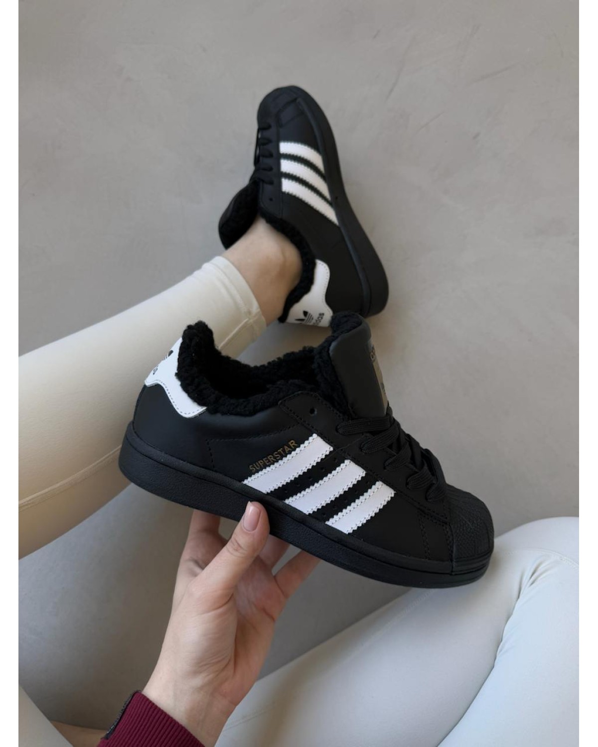 Adidas Superstar Black Fur Adidas Superstar Black Fur