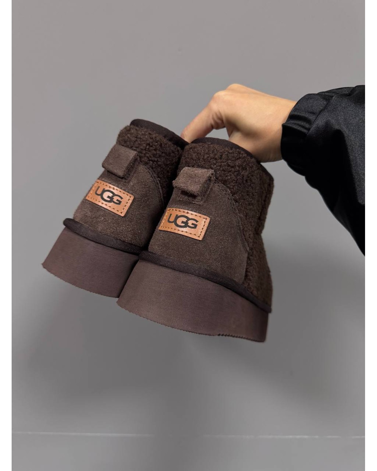 Ugg Ultra Mini Platform Teddy Dark Brown
