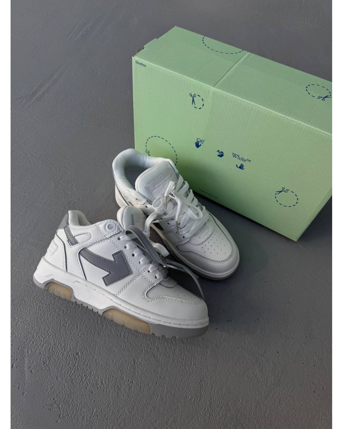 Off White Sponge Mid Top White/Grey