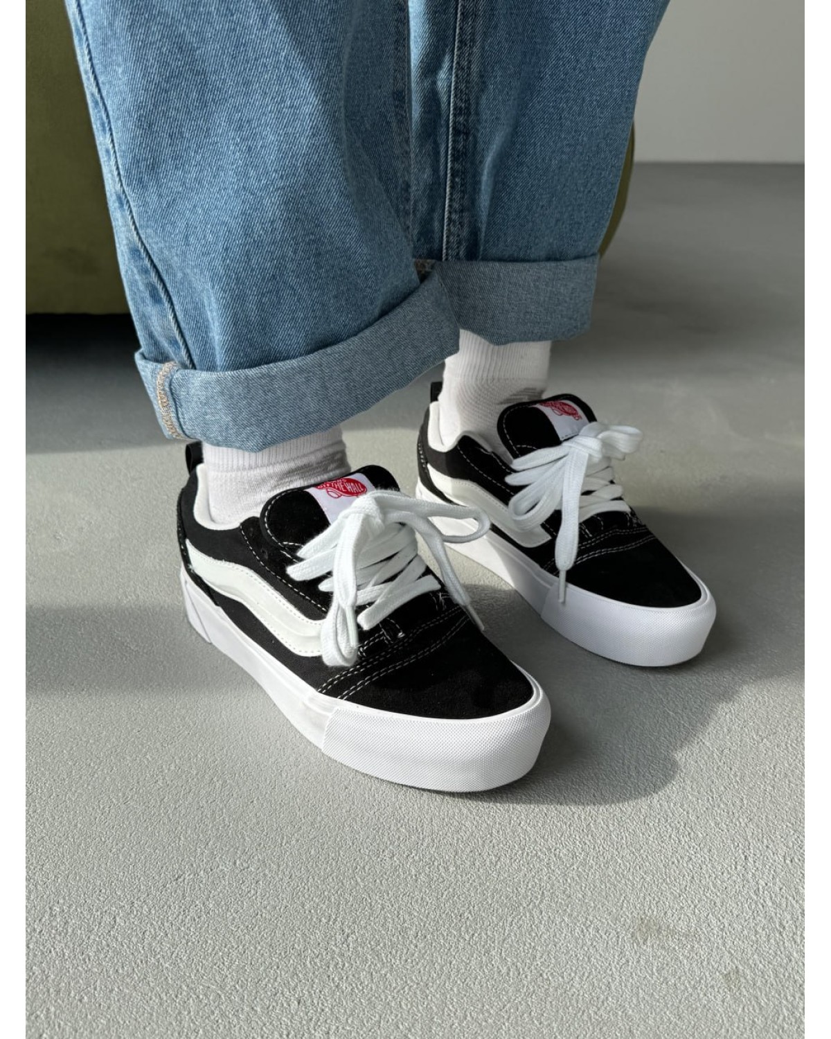 Vans Knu Skool Platform Black/White