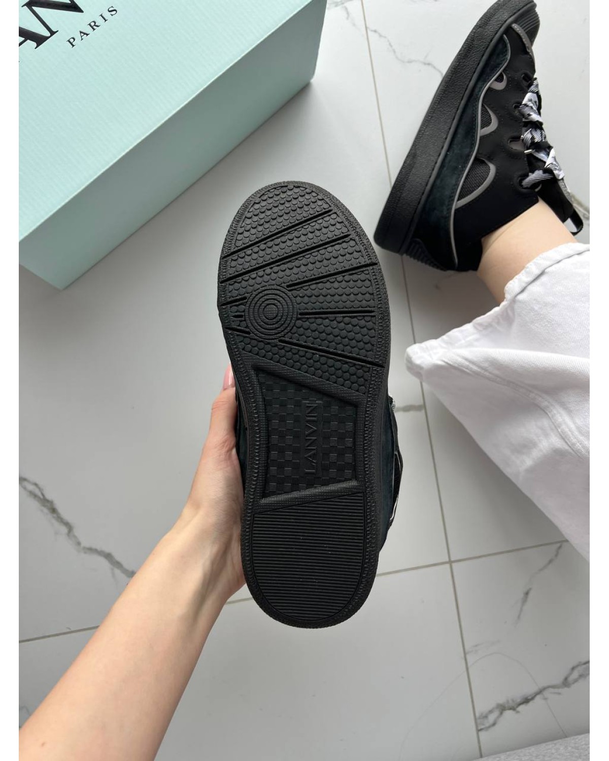 Lanvin Curb Sneakers Black Grey Reflective