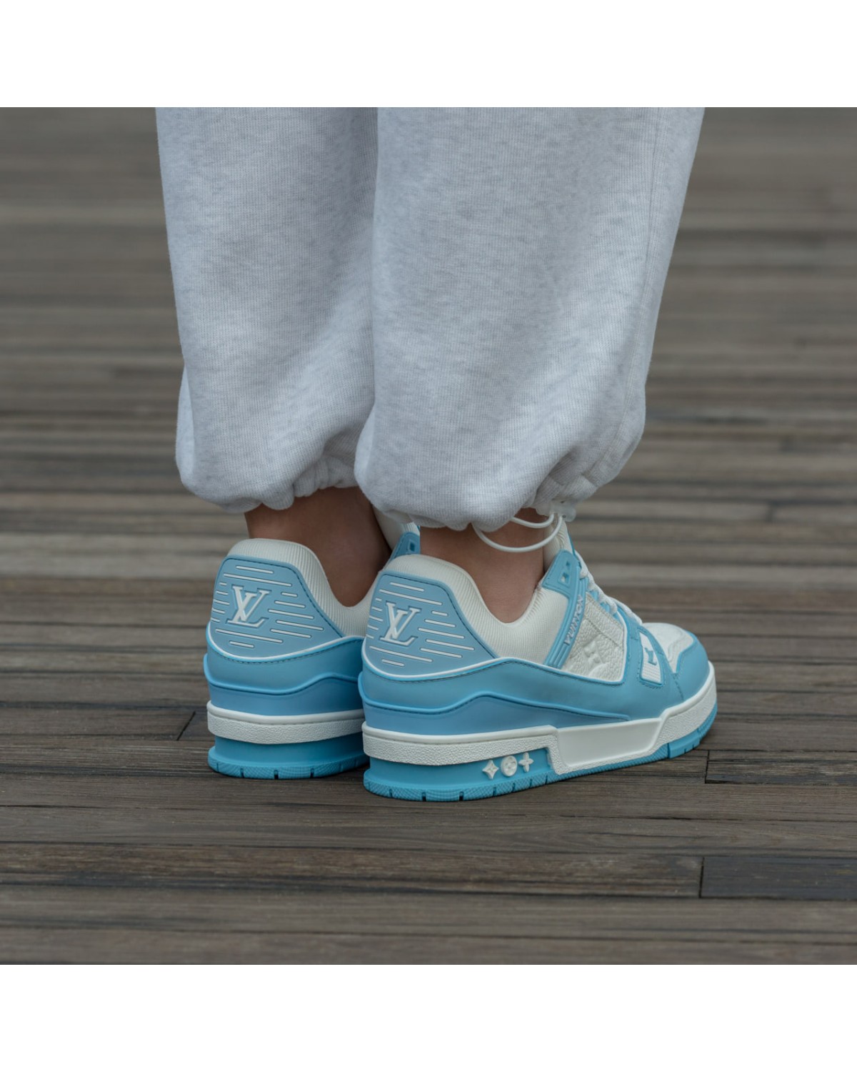 Louis Vuitton LV Trainer Sneakers White Blue