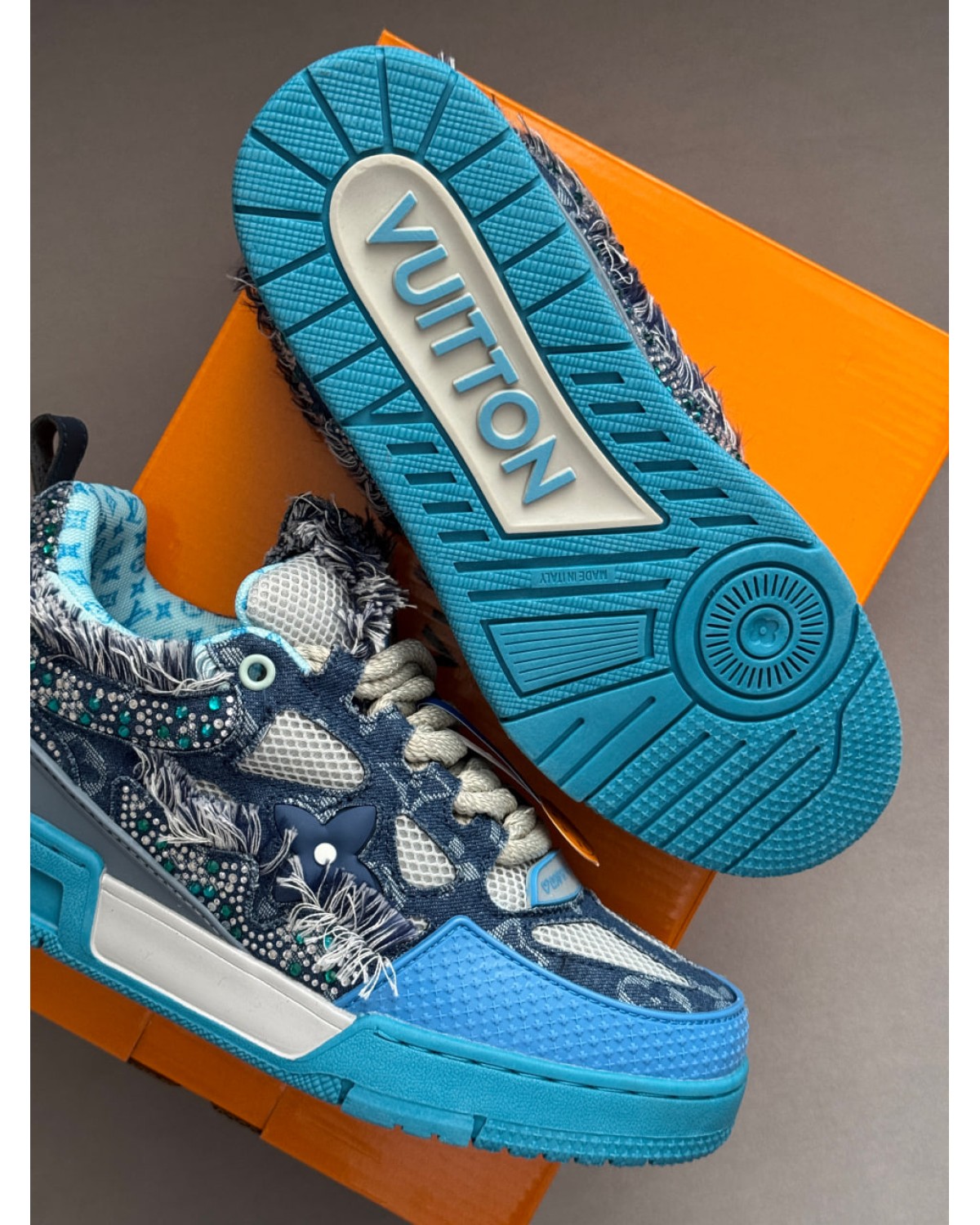 Louis Vuitton Trainer Blue Swarovski Monogram