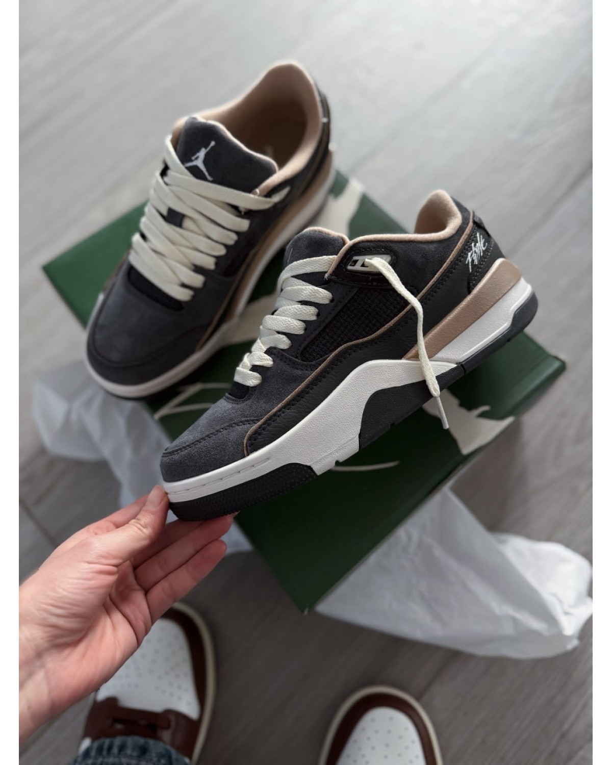 Jordan Flight Court Black Rattan Coconut Milk