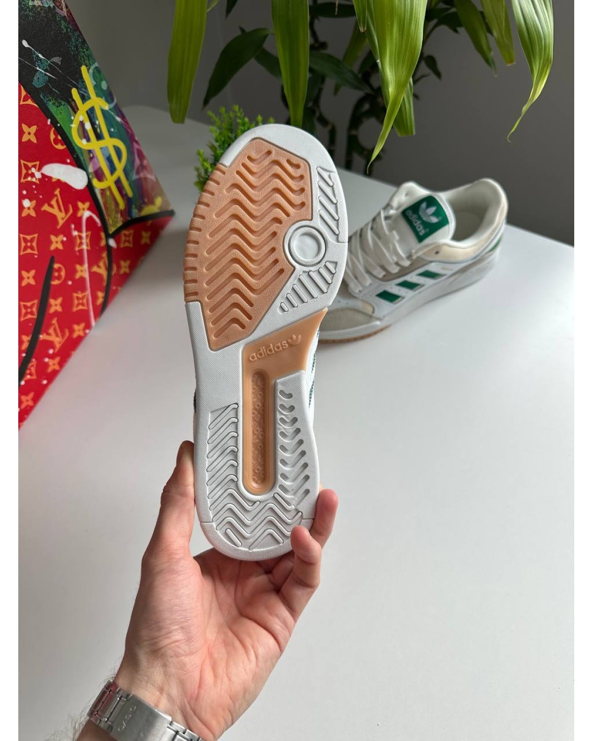 Adidas Drop Step White Beige Green