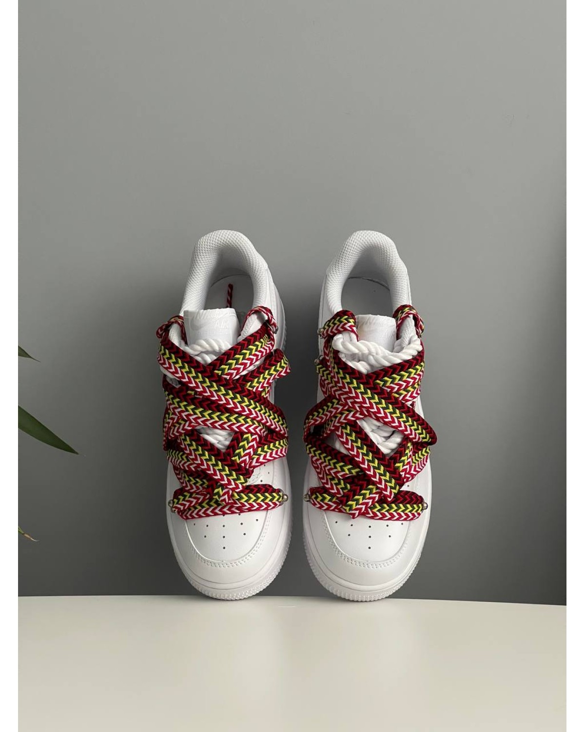 Nike Air Force 1 Low Custom Lanvin Laces White Multicolor Nike Air Force 1 Low Custom Lanvin Laces White Multicolor