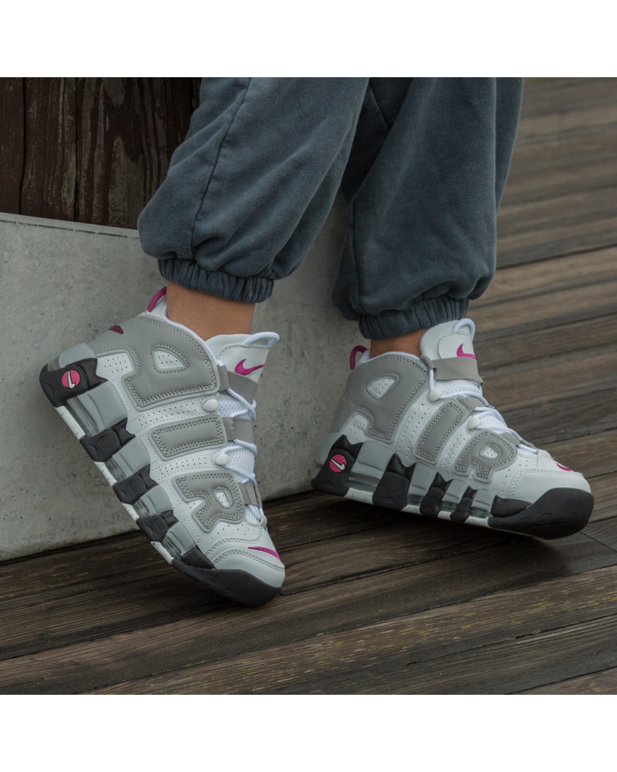 Nike Air More Uptempo 96 White/Gray Nike Air More Uptempo 96 White/Gray