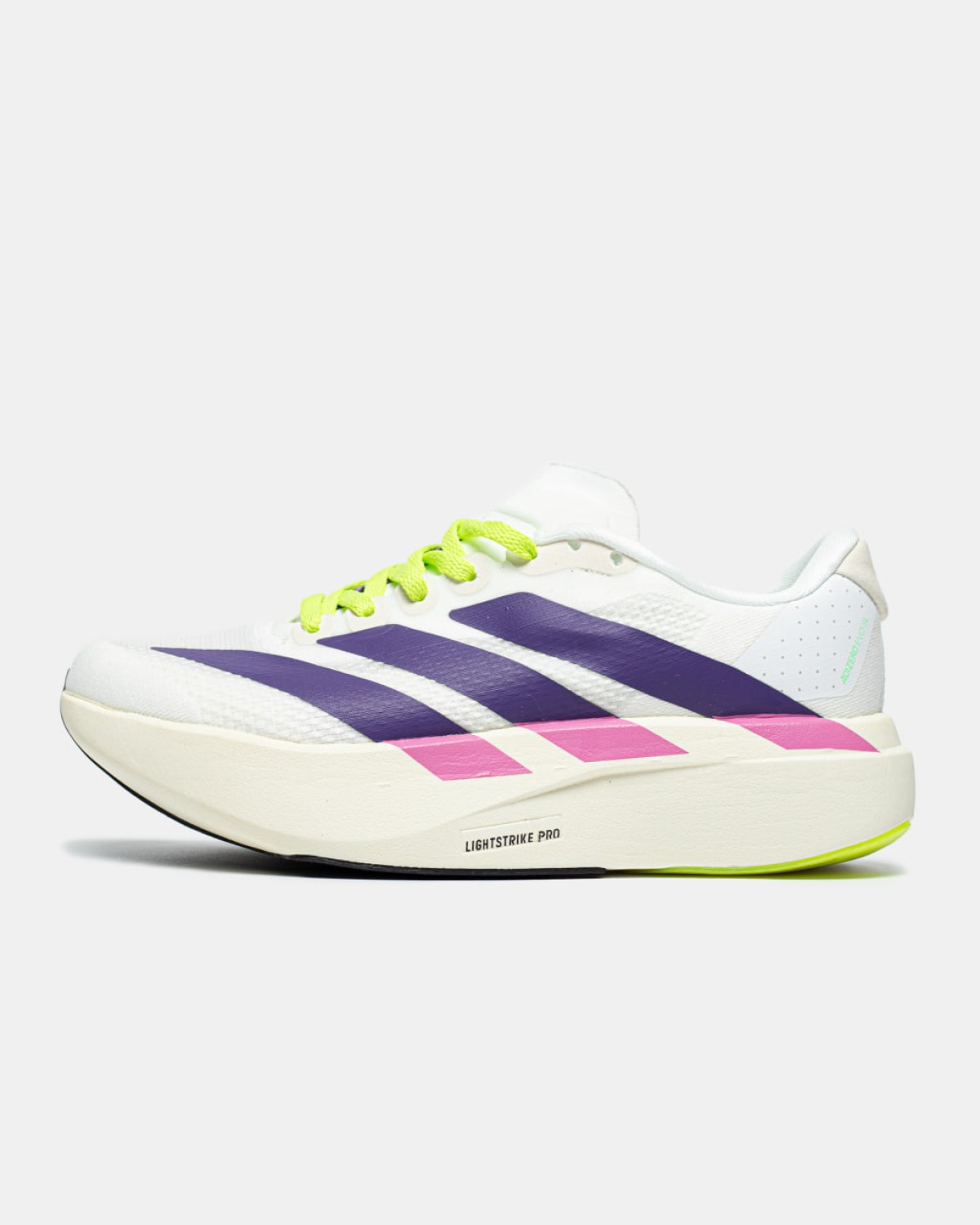 Adidas Adizero Evo SL «Cloud White / Collegiate Purple / Lime Bur