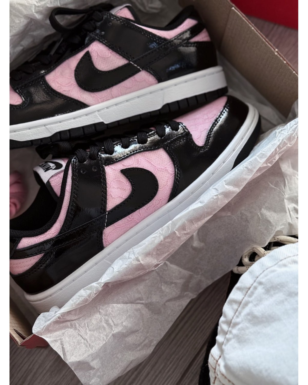 Nike Dunk Low Wmns Lace Pack - Regal Pink Black Patent Foam Nike Dunk Low Wmns Lace Pack - Regal Pink Black Patent Foam