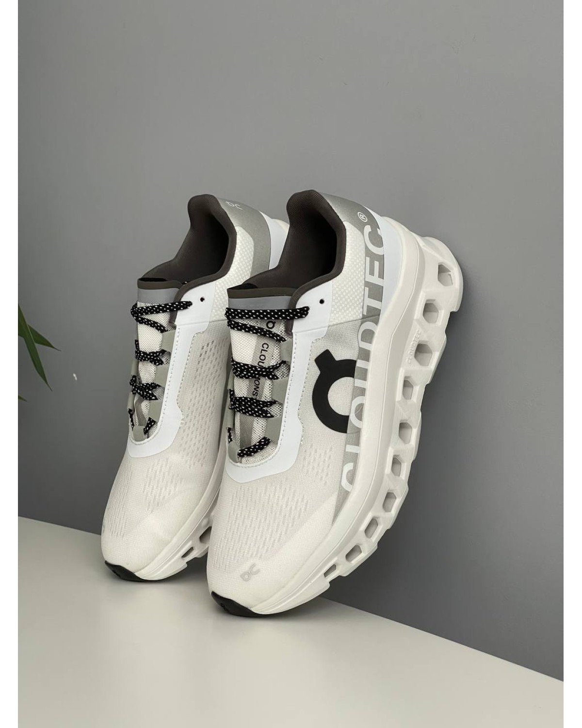 On Cloudmonster White Grey