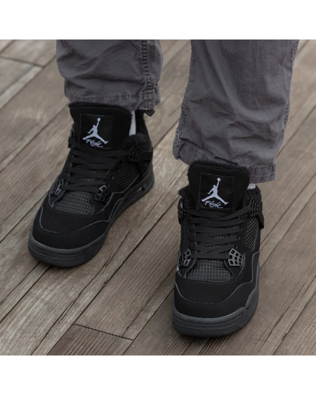 Air Jordan Retro 4 Fur  Black Cat