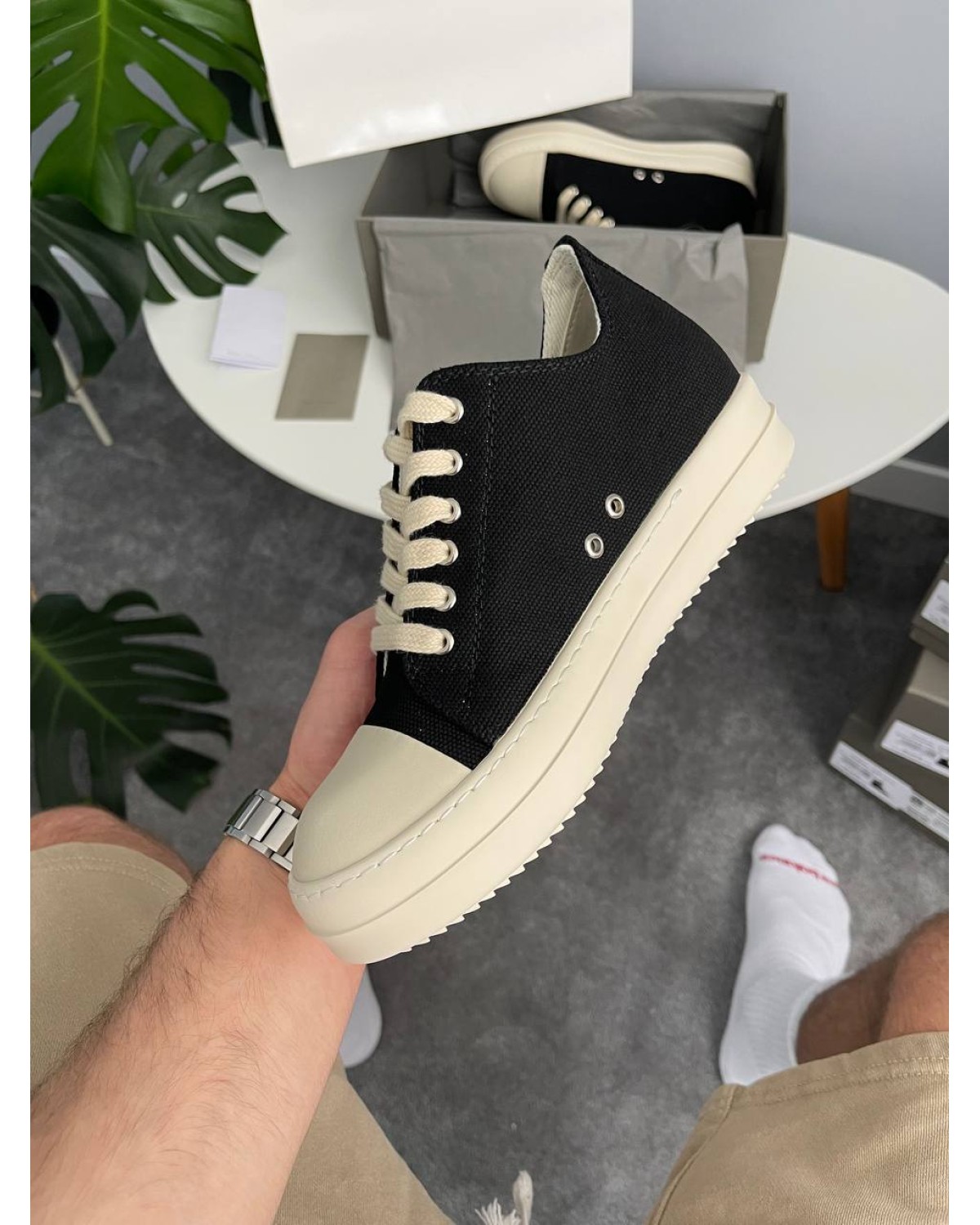 Rick Owens DRKSHDW Ramones Low Black Milk Rick Owens DRKSHDW Ramones Low Black Milk