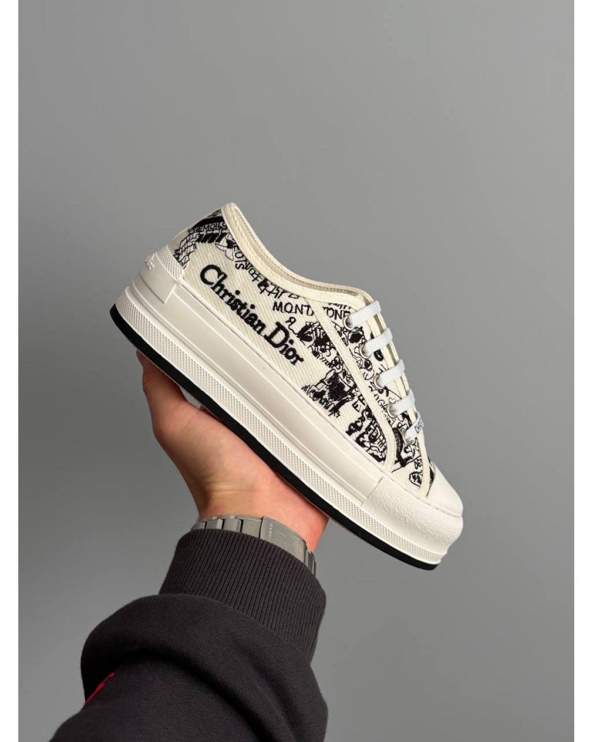 Dior B23 Platform White Black Logo