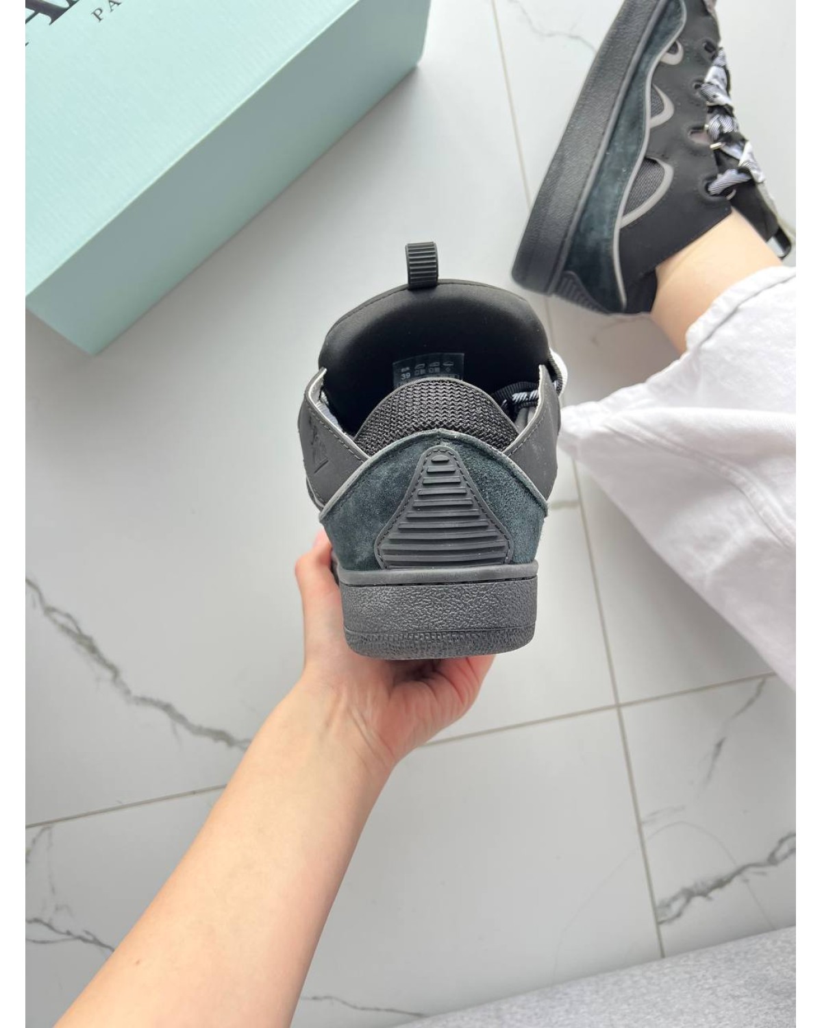 Lanvin Curb Sneakers Black Grey Reflective