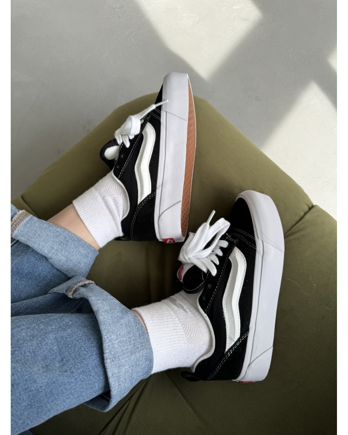 Vans Knu Skool Platform Black/White