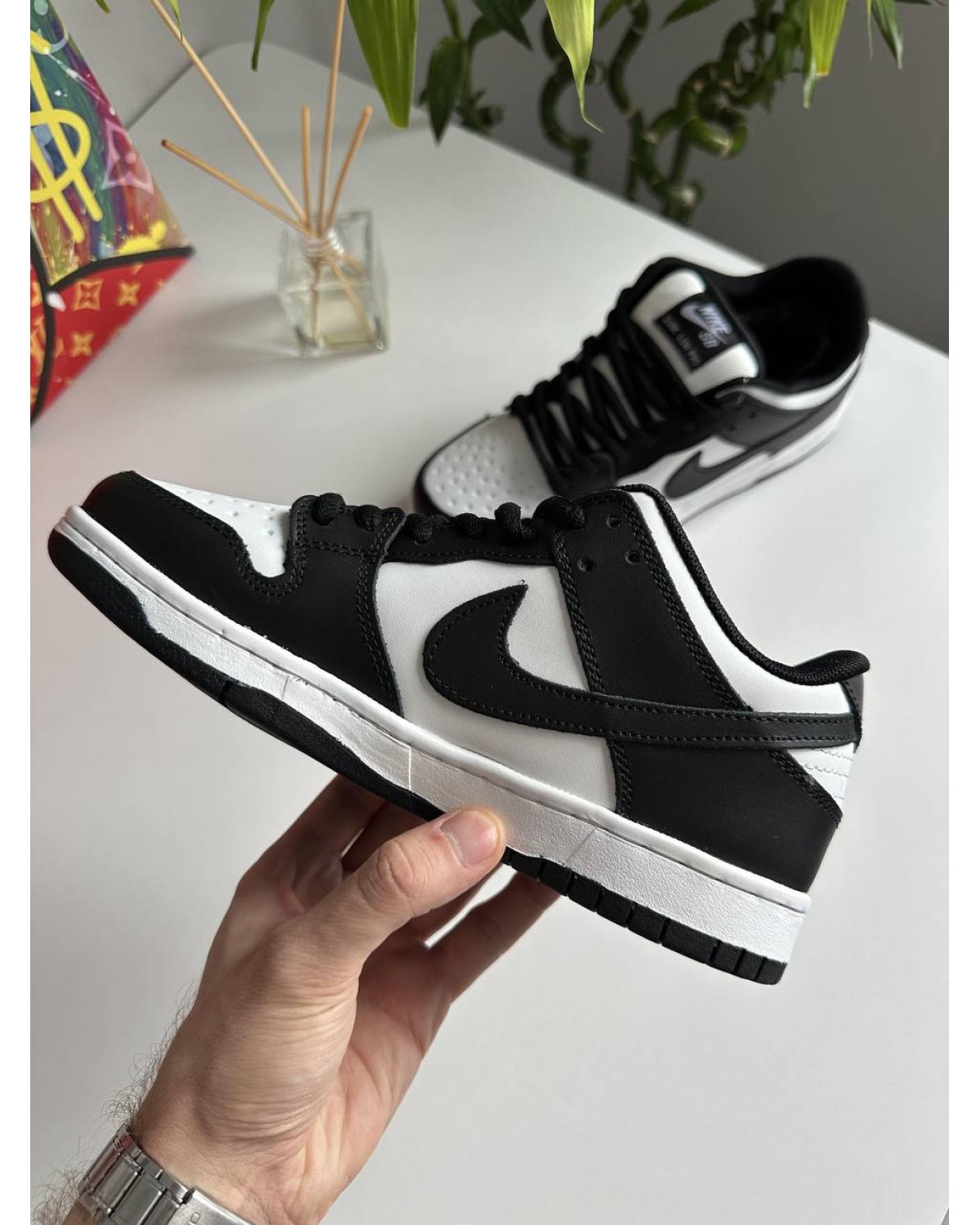 Nike SB Dunk Low Black White Fur