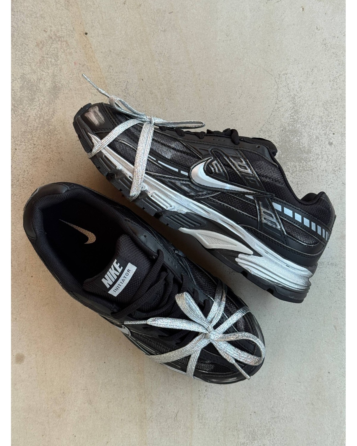 Nike Initiator Custom Silver Black Nike Initiator Custom Silver Black
