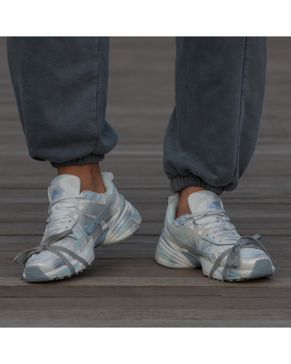 NIke Runtekk V2K White Blue Custom