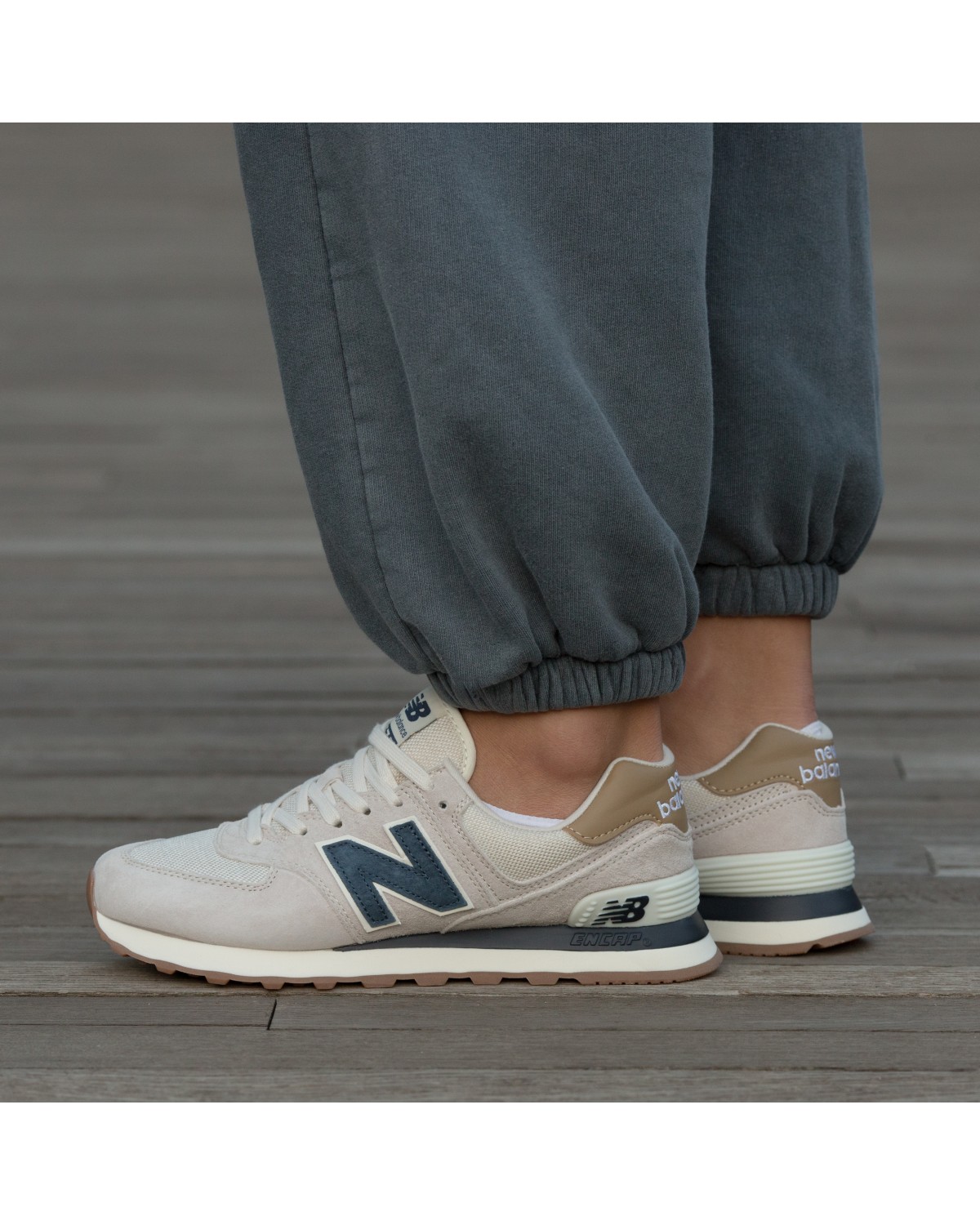 New Balance 574 Beige Blue